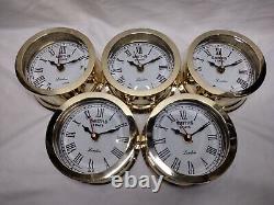 Lot Of 5 Pcs Vintage Brass Chelsea Seth Thomas Corsair Style Marine Ship Clock