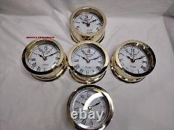 Lot Of 5 Pcs Vintage Brass Chelsea Seth Thomas Corsair Style Marine Ship Clock