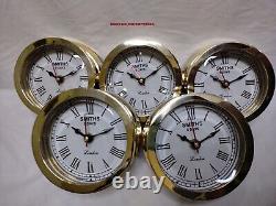 Lot Of 5 Pcs Vintage Brass Chelsea Seth Thomas Corsair Style Marine Ship Clock