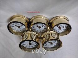 Lot Of 5 Pcs Vintage Brass Chelsea Seth Thomas Corsair Style Marine Ship Clock