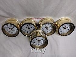 Lot Of 5 Pcs Vintage Brass Chelsea Seth Thomas Corsair Style Marine Ship Clock