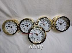 Lot Of 5 Pcs Vintage Brass Chelsea Seth Thomas Corsair Style Marine Ship Clock