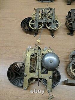 Lot Of Vintage Antique Clock Movements Gilbert Seth Thomas Waterbury Ingraham