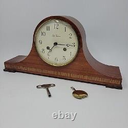 MCM Seth Thomas Mantle Clock Movement 60s USA 8 Day Keywound Clock Wood w Key