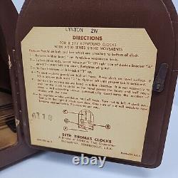 MCM Seth Thomas Mantle Clock Movement 60s USA 8 Day Keywound Clock Wood w Key