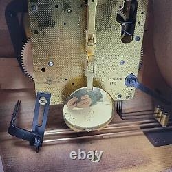 MCM Seth Thomas Mantle Clock Movement 60s USA 8 Day Keywound Clock Wood w Key