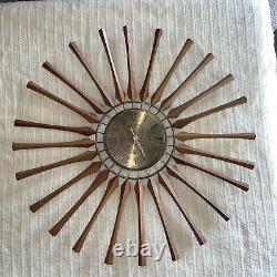 MCM Seth Thomas Starburst Wall Clock New Movement 1967 Set Design / Prop