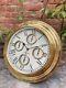 Maritime Antique 17 Polished Brass World Time Wall Clock Ship's Wall Clock