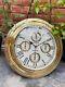 Maritime Antique 17 Polished Brass World Time Wall Clock Ship's Wall Clock