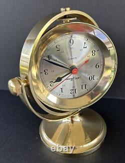 Mid Century Brass Nautical Style Desk Mantel Ship Clock Seth Thomas Works