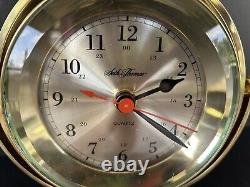 Mid Century Brass Nautical Style Desk Mantel Ship Clock Seth Thomas Works