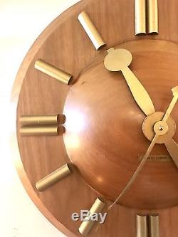 Mid Century Modern Seth Thomas Walnut Wall Clock