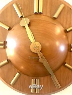 Mid Century Modern Seth Thomas Walnut Wall Clock