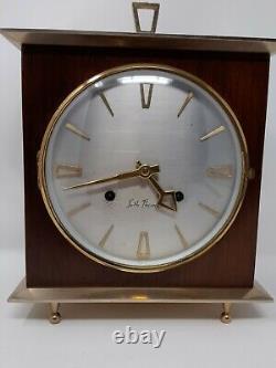 Mid-Century Seth Thomas 8 Day Clock Walnut/Brass Case
