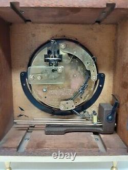 Mid-Century Seth Thomas 8 Day Clock Walnut/Brass Case