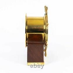 Mid-Century Seth Thomas Mayflower 3 Brass Ship's Bells Clock Mahogany Stand