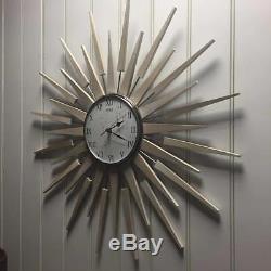 Mid Century Seth Thomas style Shabby Chick Starburst Clock Hand Made in the UK