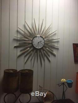 Mid Century Seth Thomas style Shabby Chick Starburst Clock Hand Made in the UK