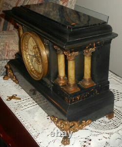 Nice Antique Seth Thomas Adamantine Key Wind Chime/Bong/Bell 8-Day Mantle Clock