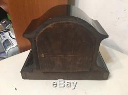 Nice Elegant Antique Seth Thomas Mantle Clock Faux Wood Grain Veneer 89AL