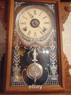 Nice Original Seth Thomas Style 8 Day Wall Clock Runs & Strikes Fine