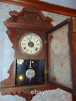 Nice Original Seth Thomas Style 8 Day Wall Clock Runs & Strikes Fine