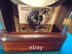 Nice Seth Thomas 8 Day Rounded Rosewood Mantel Clock- Runs/Strikes Fine