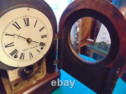 Nice Seth Thomas 8 Day Rounded Rosewood Mantel Clock- Runs/Strikes Fine