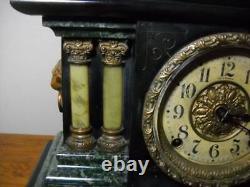 Nice Seth Thomas 8-Day Time & Strike Adamantine Mantel Clock Circa 1904 Working