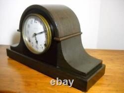 Nice Seth Thomas 8-Day Time and Strike Adamantine Woodgrain Mantel Clock Working