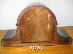 Nice Seth Thomas 8-Day Time and Strike Adamantine Woodgrain Mantel Clock Working