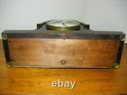 Nice Seth Thomas 8-Day Time and Strike Adamantine Woodgrain Mantel Clock Working