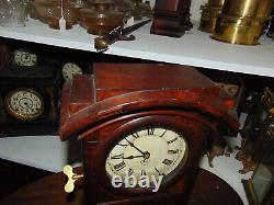 Nice Seth Thomas Rare Arch Top Mahogany Mantel Clock- Runs/Strikes Fine