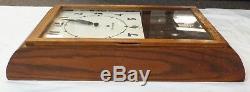 Old Antique ART DECO Oak SETH THOMAS Schoolhouse WALL CLOCK -RUNS