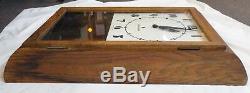 Old Antique ART DECO Oak SETH THOMAS Schoolhouse WALL CLOCK -RUNS