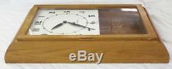 Old Antique ART DECO Oak SETH THOMAS Schoolhouse WALL CLOCK with Pendulum & Key