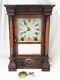 Old Antique Seth Thomas 8 Day Spring Wooden Shelf Mantle Clock With Key & Pendulum