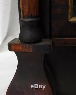 Old Antique SETH THOMAS 8 Day Spring Wooden Shelf Mantle CLOCK with Key & Pendulum