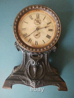 Old Seth Thomas Long Alarm Mantel Clock, Tall Version, 30 Hour, Running Well