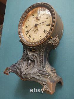 Old Seth Thomas Long Alarm Mantel Clock, Tall Version, 30 Hour, Running Well