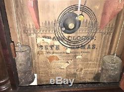 Original Antique Seth Thomas Half Column Clock Weight Driven Running