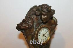 Original Art Nouveau Circa Bronzed Clock By Seth Thomas