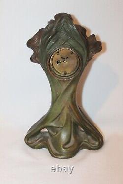 Original Art Nouveau Circa Bronzed Clock By Seth Thomas