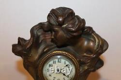 Original Art Nouveau Circa Bronzed Clock By Seth Thomas