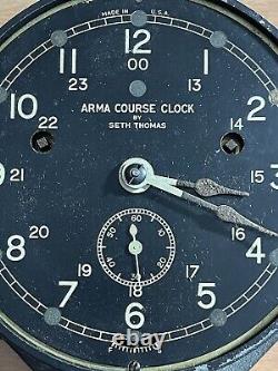 Original WWII Submarine Ships Clock Seth Thomas Azure Control Clock Zig Zag