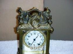 Ornate Bronze Seth Thomas Carriage Clock