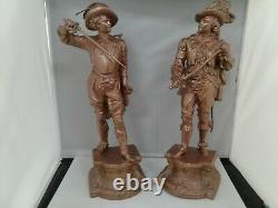 Pair of metal bronzed spelter figurines DON CESAR AND DON JUAN