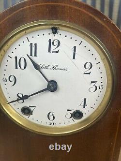 Petite Beautiful Mahogany Seth Thomas beehive mantel clock With Key And Pendulum