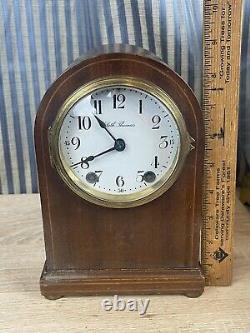 Petite Beautiful Mahogany Seth Thomas beehive mantel clock With Key And Pendulum