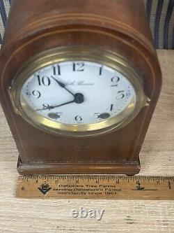 Petite Beautiful Mahogany Seth Thomas beehive mantel clock With Key And Pendulum